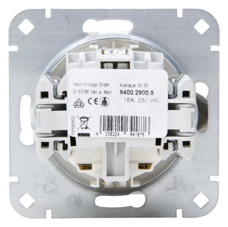 KOPP Steckdose 1f rws glz UP m.BS IP20 940029009