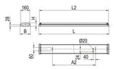 RIDI LED-Wannenleuchte 30W ws Konv WL-R1X115/30ND-P