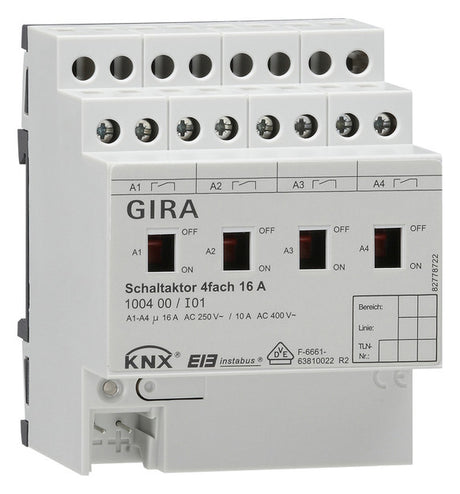 GIRA Schaltaktor KNX REG 4TE 4f 16A 100400 3600W 230-400V Handbedien