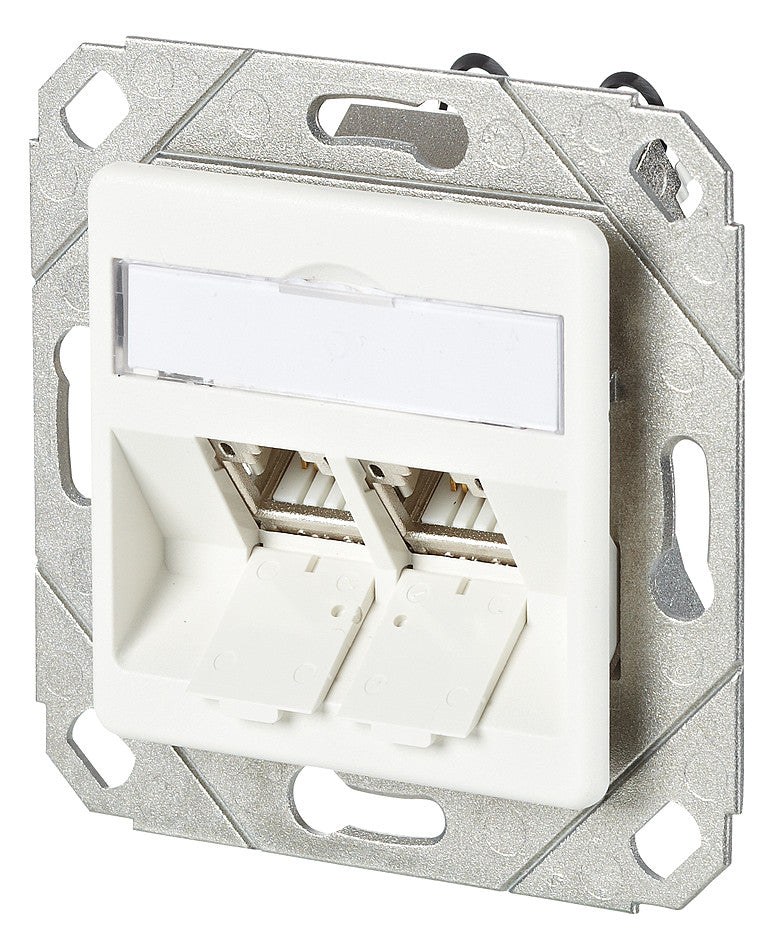 METZ CONNECT Anschlussdose Cat6A 2xRJ45 180° 130B11D21102-E rws Kanaleinb