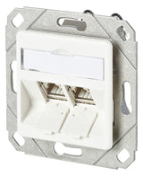 METZ CONNECT Anschlussdose Cat6A 2xRJ45 180° 130B11D21102-E rws Kanaleinb