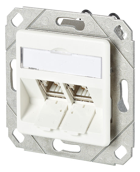 METZ CONNECT Anschlussdose Cat6A 2xRJ45 180° 130B11D21102-E rws Kanaleinb