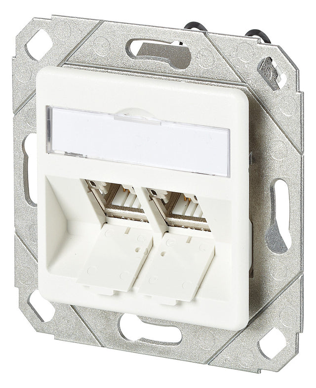 METZ CONNECT Anschlussdose Cat6A 2xRJ45 180° 130B11D21102-E rws Kanaleinb