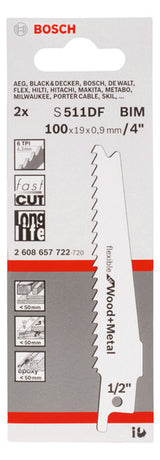 BOSCH-EW Säbelsägeblatt 100mm Holz Kst 2608657722 Stahl