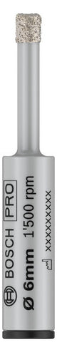 BOSCH-EW Diamant-Bohrkrone  6x33mm 13 mm PRO CERAMIC DRY Steckachse