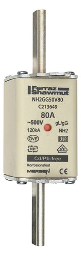 MERSEN NH-Sicherungseinsatz 80A NH2 gG NH2GG50V80 500VAC Kombik