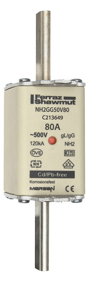 MERSEN NH-Sicherungseinsatz 80A NH2 gG NH2GG50V80 500VAC Kombik