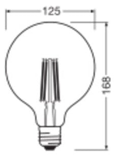 LEDVANCE LED-Kugellampe FM E27 G125 5,9W LED Clas Globe 125 60 Filament P 5. 2700