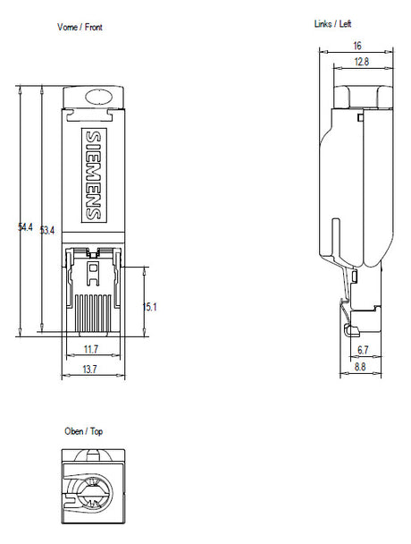 SIEMENS Rechtecksteckverbinder Eth 1re 6GK1901-1BB10-2AA0 Schneidkl qmm