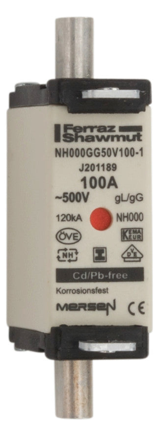 MERSEN NH-Sicherungseinsatz 100A NH000 NH000GG50V100-1 500VAC gG Kombik