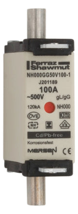 MERSEN NH-Sicherungseinsatz 100A NH000 NH000GG50V100-1 500VAC gG Kombik