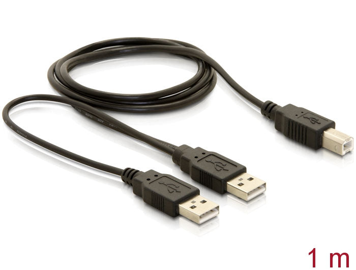 Delock Kabel USB 2.0-B > USB-A Strom + Strom/Daten