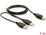 Delock Kabel USB 2.0-B > USB-A Strom + Strom/Daten