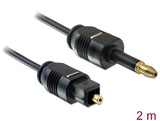 Delock Toslink Kabel Standard Stecker > Toslink mini 3,5 mm Stecker 2 m