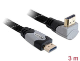 Delock Kabel High Speed HDMI mit Ethernet – HDMI A Stecker > HDMI A Stecker gewinkelt 4K 3 m