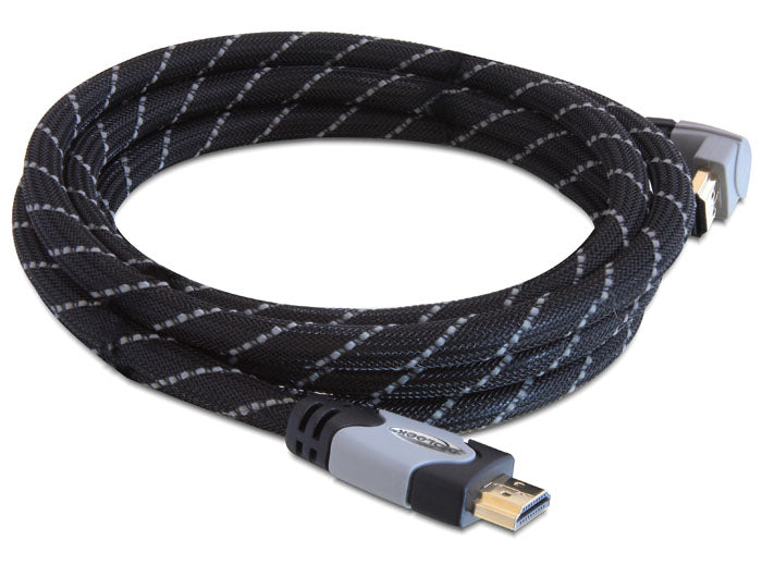 Delock Kabel High Speed HDMI mit Ethernet – HDMI A Stecker > HDMI A Stecker gewinkelt 4K 3 m