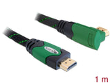 Delock Kabel High Speed HDMI mit Ethernet – HDMI A Stecker > HDMI A Stecker gewinkelt 4K 1 m