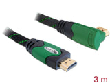 Delock Kabel High Speed HDMI mit Ethernet – HDMI A Stecker > HDMI A Stecker gewinkelt 4K 3 m