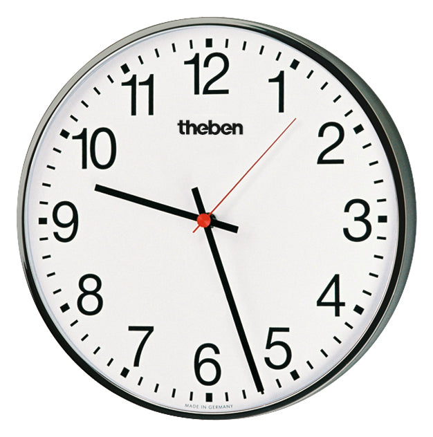 THEBEN Nebenuhr Ziffern 400mm Metall OSIRIA 241 AR KNX chr eins