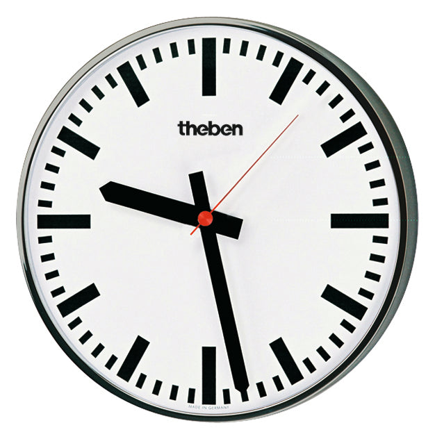 THEBEN Nebenuhr Balken 400mm Metall chr OSIRIA 241 BR KNX eins