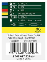 BOSCH-EW Werkzeugset 26tlg Box 2607017322