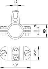 BETTERMANN Erdungsrohrschelle ST 57-60mm 952 Z 2 f/vz 1f 16-70qmm