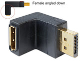 Delock Adapter DisplayPort Stecker > DisplayPort Buchse gewinkelt unten