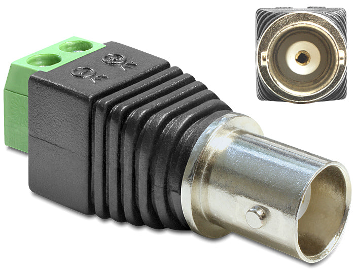 Delock Adapter BNC Buchse > Terminalblock 2 Pin