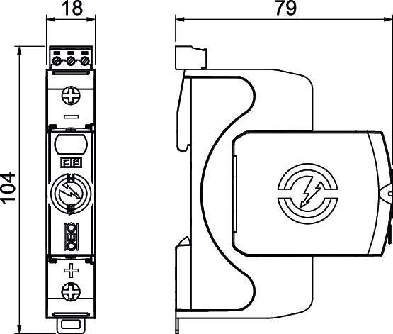 BETTERMANN Kombi-Ableiter TS35 1p 120VAC V50-DC-60-12,5FS 200VDC 12,5kV Fernsign