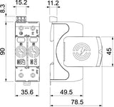BETTERMANN Überspannungsableiter 230VAC V20-LCF-1+1+FS-2 Netzform-/TN-C/TN-C-S/T