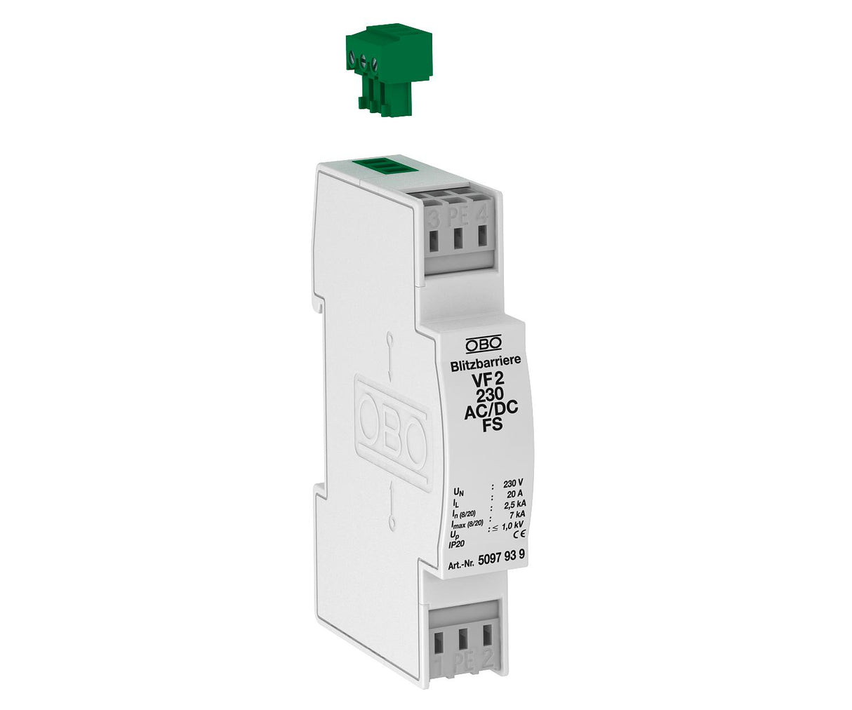 BETTERMANN Überspannungsschutz 230VAC 3p VF2-230-AC/DC-FS 230VDC m.FMkont TS35