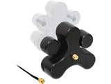 Delock Antennenfuß RP-SMA Buchse zu RP-SMA Stecker mit Anschlusskabel RG-174 1 m schwarz
