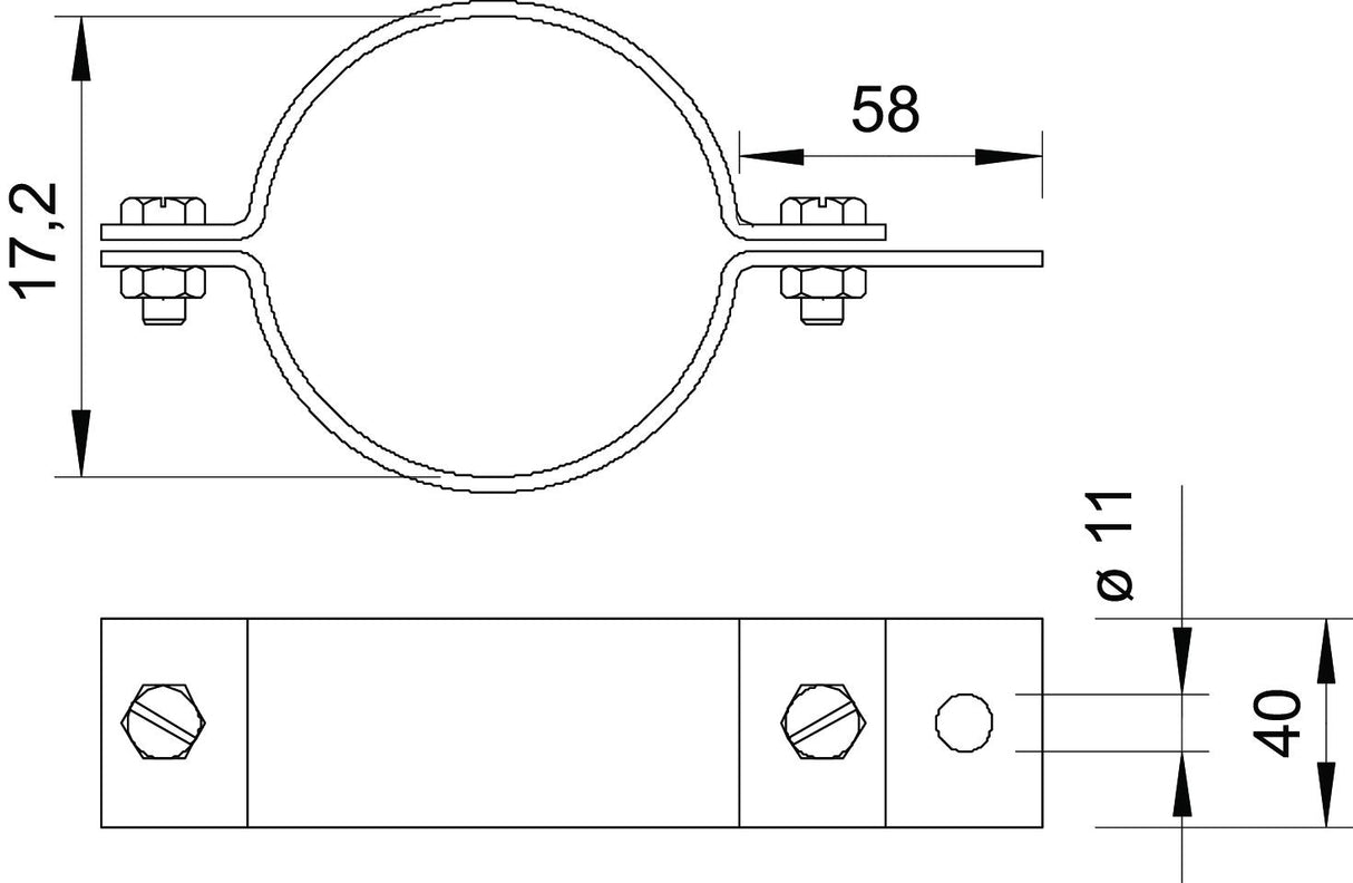 BETTERMANN Rohrschelle 17,2mm ST f/vz 303 DIN-3/8 11mm