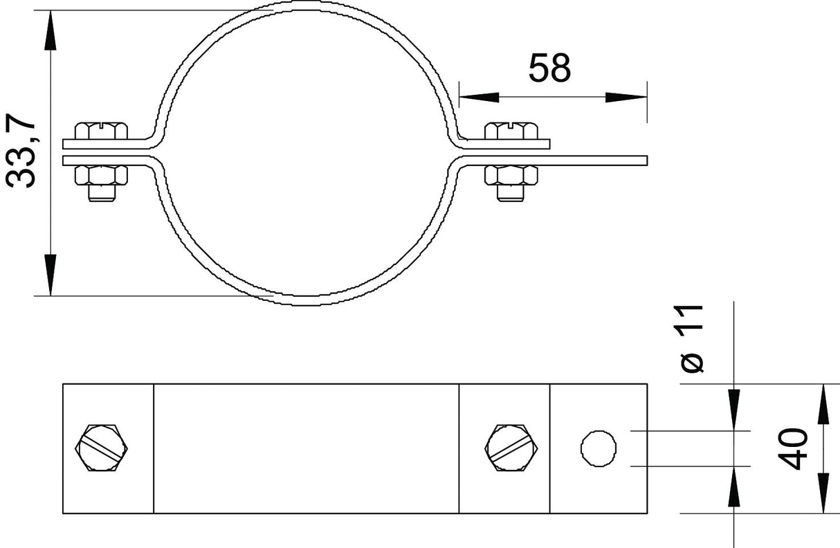 BETTERMANN Rohrschelle 33,7mm ST f/vz 303 DIN-1 11mm