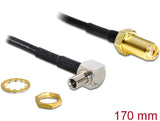 Delock Antennenkabel SMA Buchse zum Einbau > TS-9 90° Stecker 170 mm