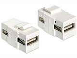 Delock Keystone Modul USB 2.0 A Buchse > USB 2.0 A Buchse weiß