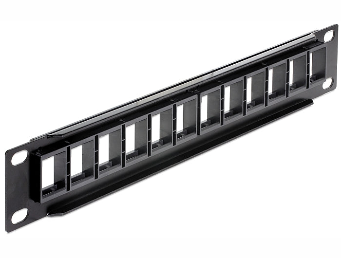 Delock 10″ Keystone Patchpanel 12 Port schwarz