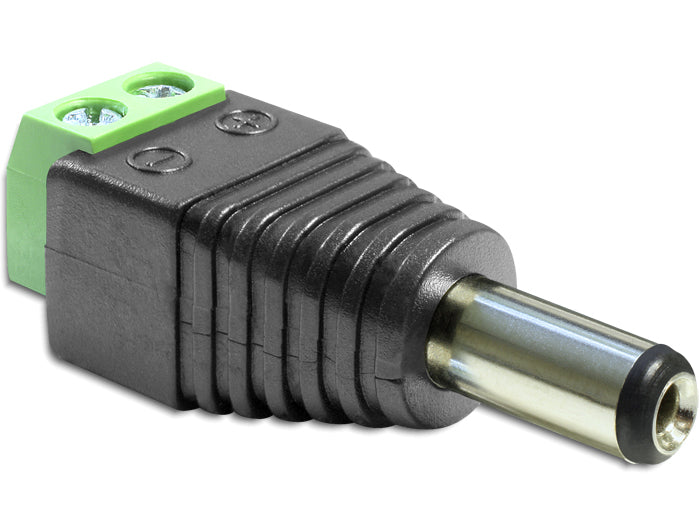Delock Adapter DC 5,5 x 2,5 mm Stecker > Terminalblock 2 Pin