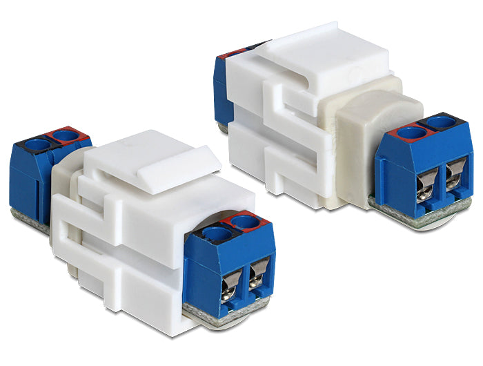 Delock Keystone Modul 2 Pin Terminalblock > Terminalblock weiß
