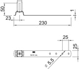 BETTERMANN Dachleitungshalter 8mm V2A 157 F-VA 230 35 Schrägd m.Clip schraub