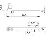 BETTERMANN Dachleitungshalter 8mm V2A 157 F-VA 280 Schrägd m.Clip schraub