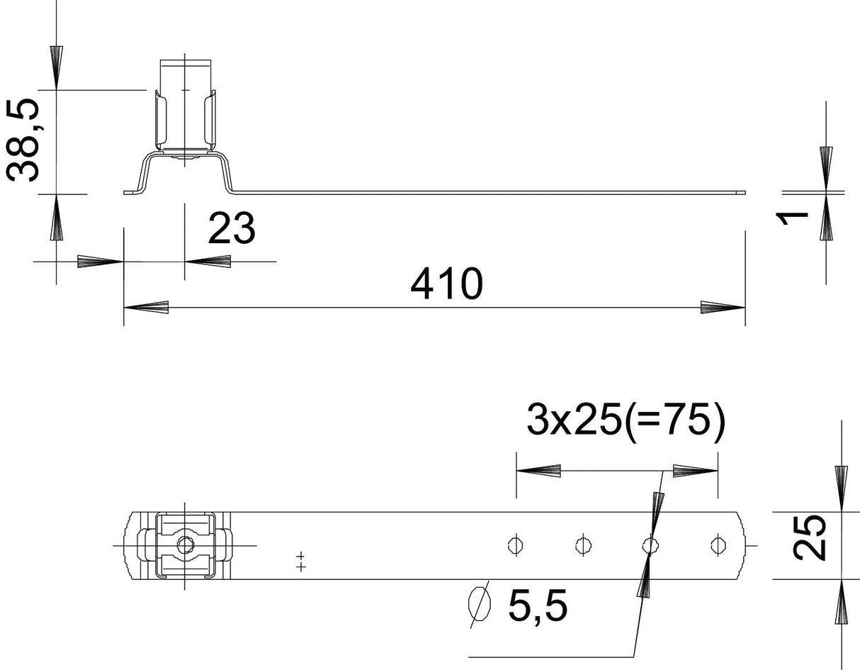 BETTERMANN Dachleitungshalter 8mm V2A 157 F-VA 410 Schrägd m.Clip schraub