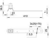 BETTERMANN Dachleitungshalter 8mm V2A 157 F-VA 410 Schrägd m.Clip schraub
