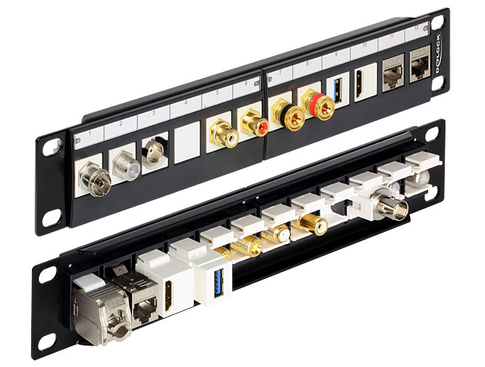 Delock 10″ Keystone Patchpanel 12 Port schwarz