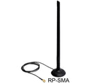 Delock WLAN 802.11 b/g/n Antenne RP-SMA 7 dBi omnidirektional Gelenk mit magnetischem Standfuß