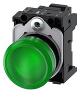 SIEMENS Leuchtmelder komplett 1f gn LED 3SU1152-6AA40-3AA0 UC rnd hoch  22mm