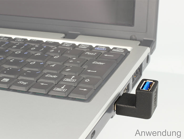 Delock Adapter USB 3.0 Typ-A Stecker > Typ-A Buchse gewinkelt 90° vertikal