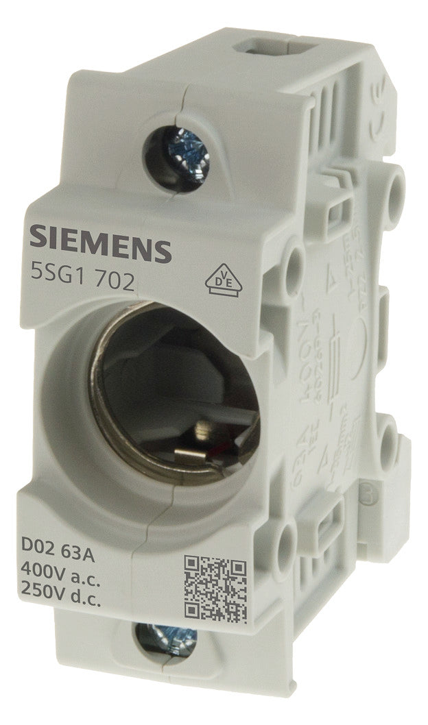 SIEMENS D0-Sicherungssockel 1p D02 REG 5SG1702 63A 400V Kst m.Abd