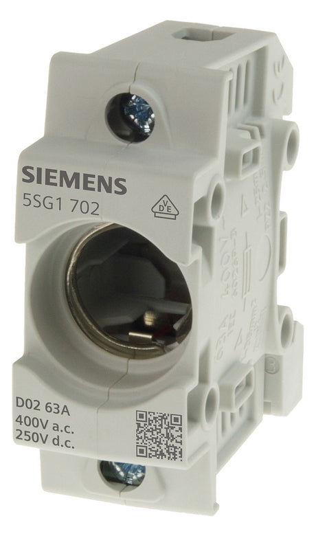 SIEMENS D0-Sicherungssockel 1p D02 REG 5SG1702 63A 400V Kst m.Abd