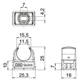 BETTERMANN Rohrschelle  11,5-15,5mm Kst Quick 2955 M16 kompl anreihb Schraubl